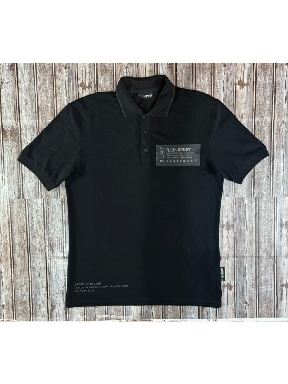 Plein Sport equipment cotton polo shirt size XL color black NWT mspr $179.99